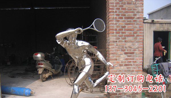 青海不锈钢打羽毛球雕塑 (2)