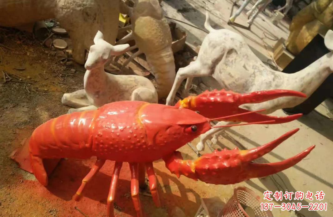 青海不锈钢大龙虾雕塑象征着力量与美丽