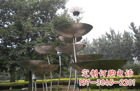 青海不锈钢大型荷叶雕塑