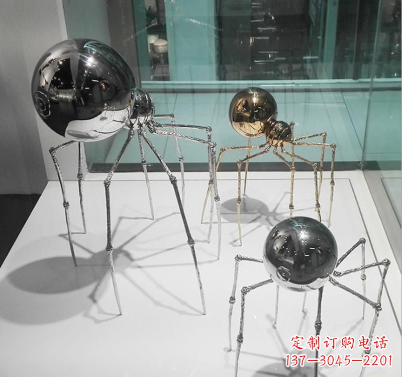 青海不锈钢大型景观蜘蛛雕塑