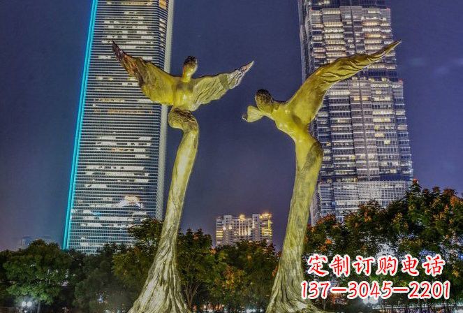 青海不锈钢大型天使雕塑一种极具震撼力的艺术之作