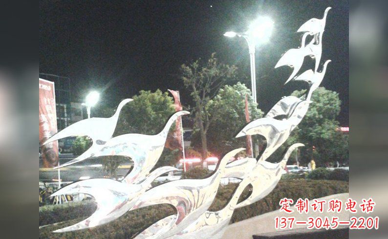 青海不锈钢大雁雕塑——灿烂的翱翔