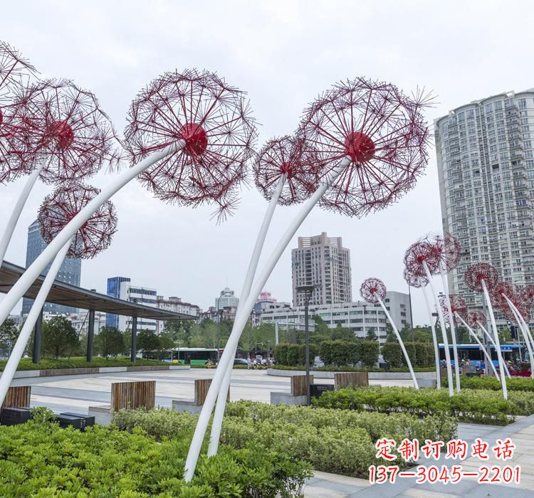 青海不锈钢灯饰蒲公英雕塑