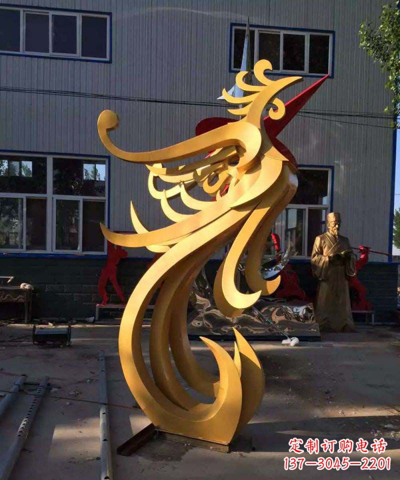 青海不锈钢雕刻凤凰雕塑传承精美工艺