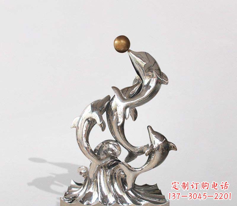 青海不锈钢海豚雕塑精美的艺术杰作