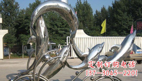 青海不锈钢海豚雕塑精美雕刻展现海洋之美