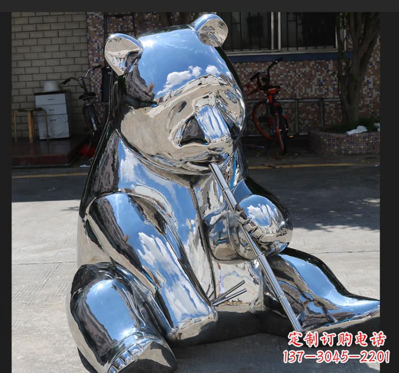 青海不锈钢动物熊雕塑来自自然的美丽