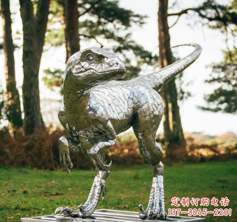 青海不锈钢恐龙雕塑一种古老灵动的艺术