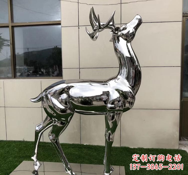 青海不锈钢动物梅花鹿雕塑美观耐用