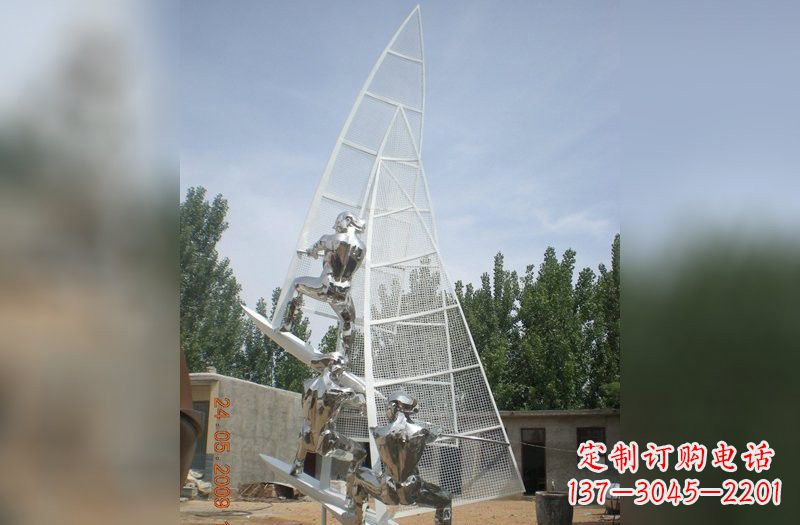 青海不锈钢帆船雕塑精美的艺术品