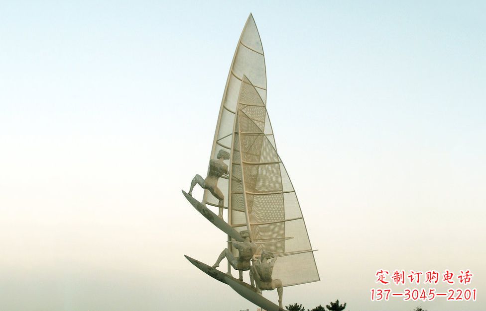 青海精美的不锈钢帆船雕塑
