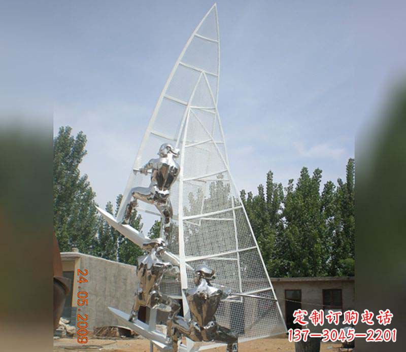 青海不锈钢帆船公园雕塑