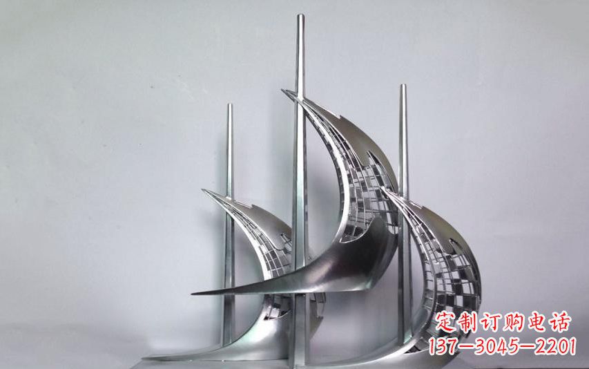 青海不锈钢帆船景观雕塑