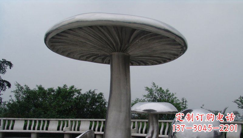 青海不锈钢仿真蘑菇凉亭雕塑