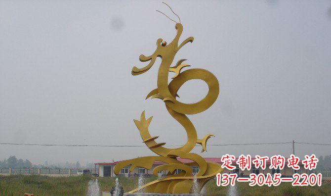 青海不锈钢飞龙雕塑精美传承中华文化