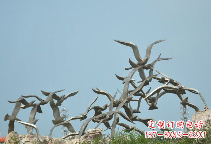 青海不锈钢飞翔的大雁雕塑