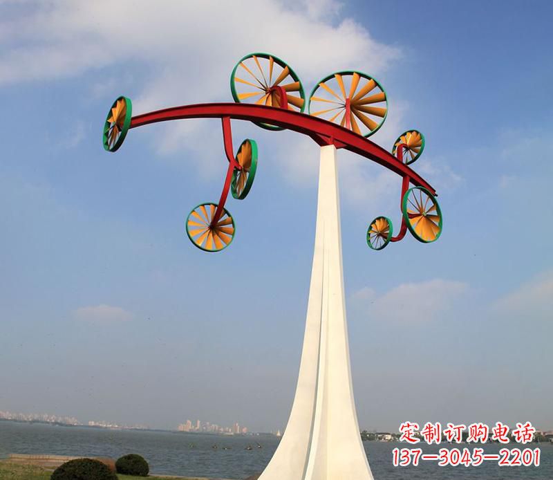青海不锈钢风车雕塑艺术美学的完美结合