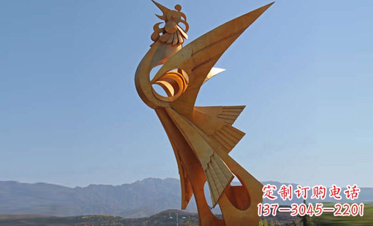 青海不锈钢凤凰雕塑,给环境增添灵动之美