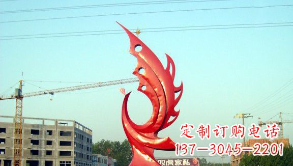 青海凤凰城市的不锈钢雕塑
