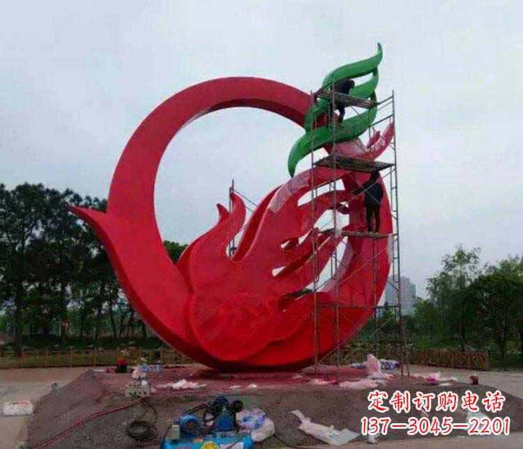 青海不锈钢凤凰雕塑精美而又神秘