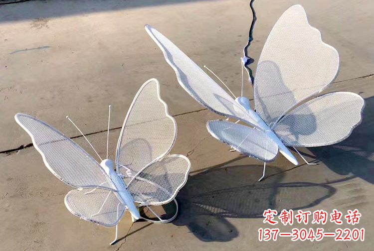 青海不锈钢钢丝网格蝴蝶雕塑——灯光下的灵动之美