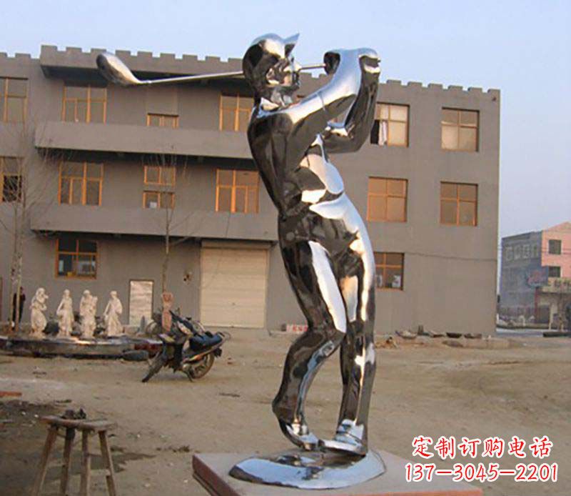 青海高尔夫雕塑一种不锈钢制作的艺术品