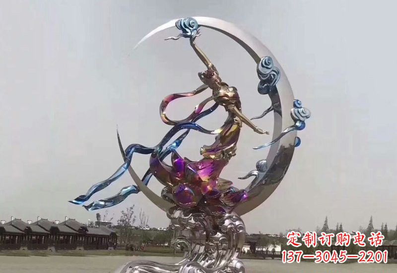 青海不锈钢公园嫦娥奔月雕塑