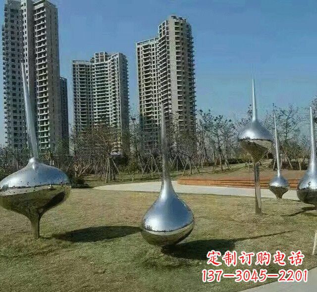 青海不锈钢陀螺雕塑精美装饰公园环境