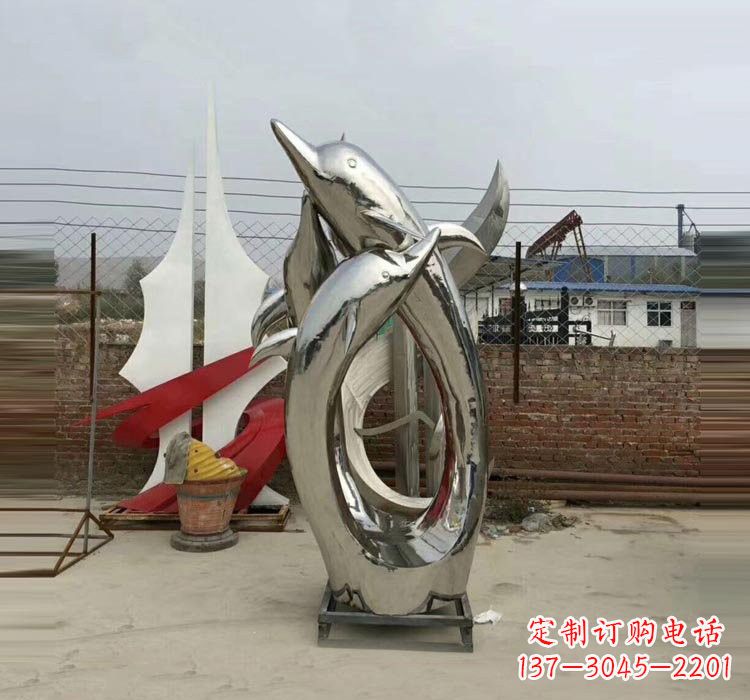 青海不锈钢海豚雕塑——象征着动物自由的象征