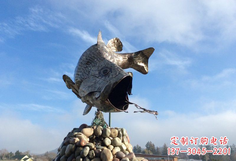 青海不锈钢鲤鱼雕塑