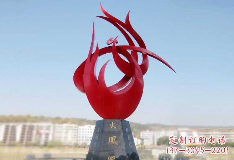 青海凤凰雕塑——点缀不锈钢公园