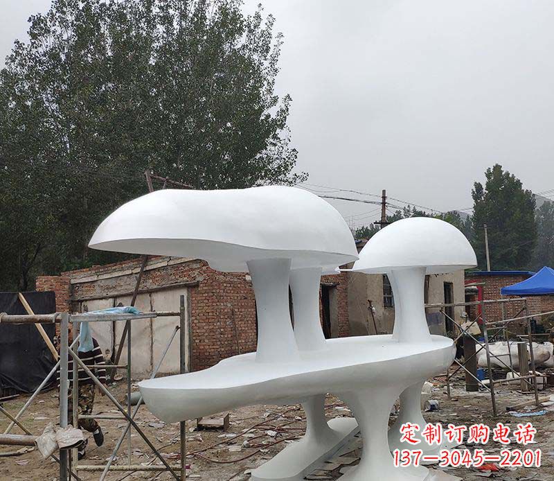 青海不锈钢公园蘑菇云朵雕塑