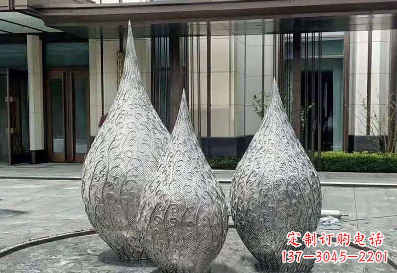 青海不锈钢镂空水滴雕塑精致美观