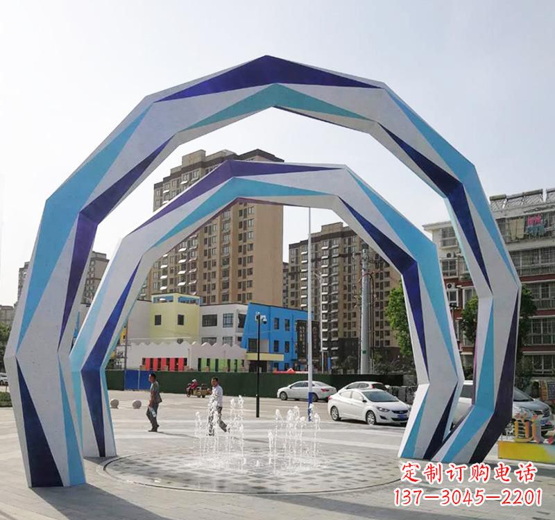 青海不锈钢拱门雕塑令人惊叹的艺术品