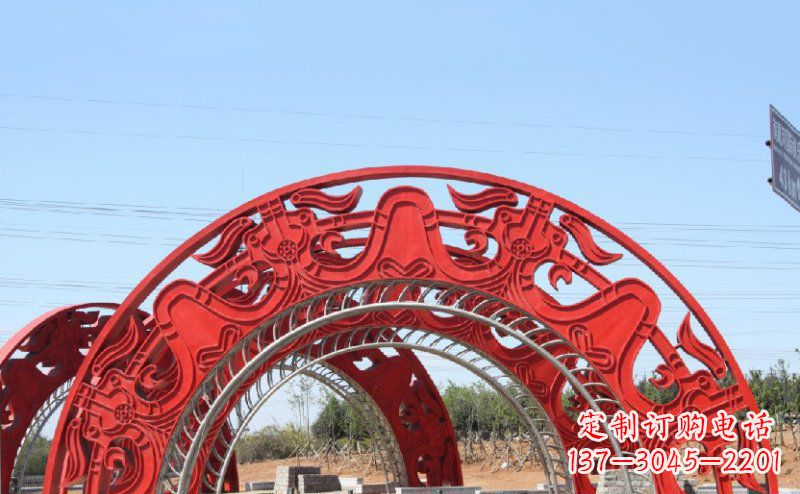 青海不锈钢拱门雕塑美丽的艺术精品