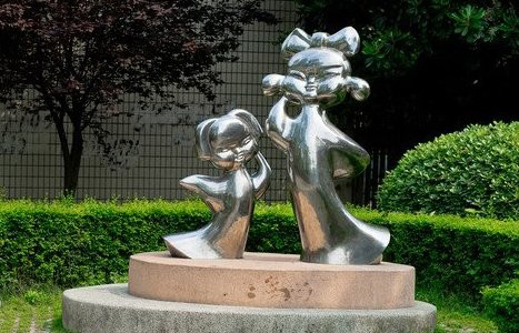 青海不锈钢古代儿童雕塑