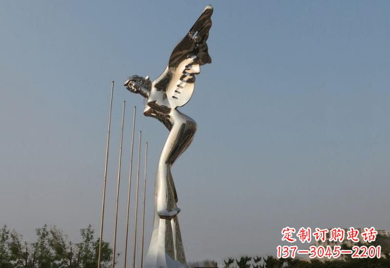 青海不锈钢天使雕塑精美而优雅