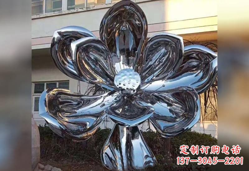 青海不锈钢广场镜面莲花雕塑