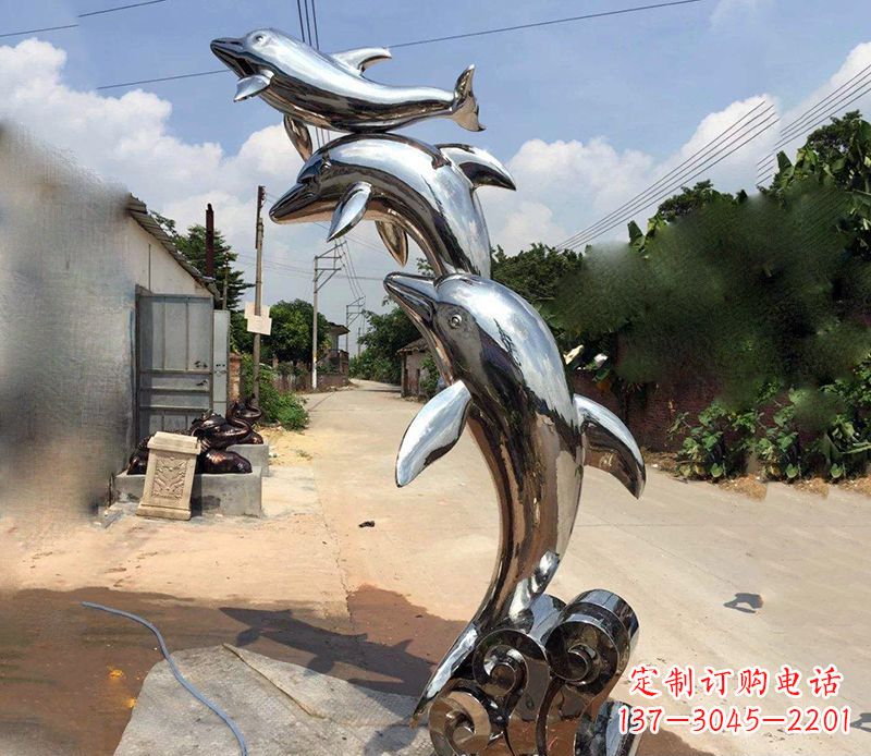 青海不锈钢海豚雕塑艺术的浪漫