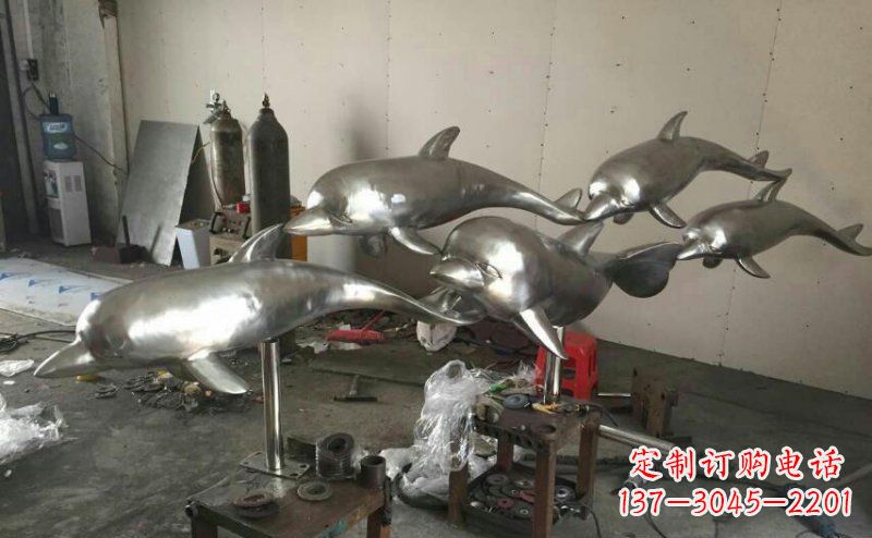 青海不锈钢海豚雕塑