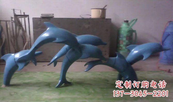 青海不锈钢海豚雕塑_1
