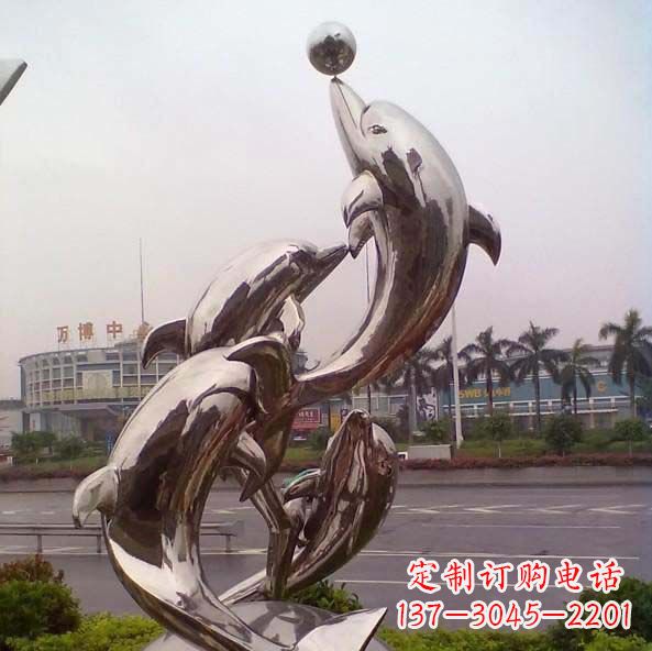 青海不锈钢海豚雕塑艺术之美