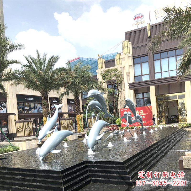 青海精美海豚喷泉,点缀城市企业街道