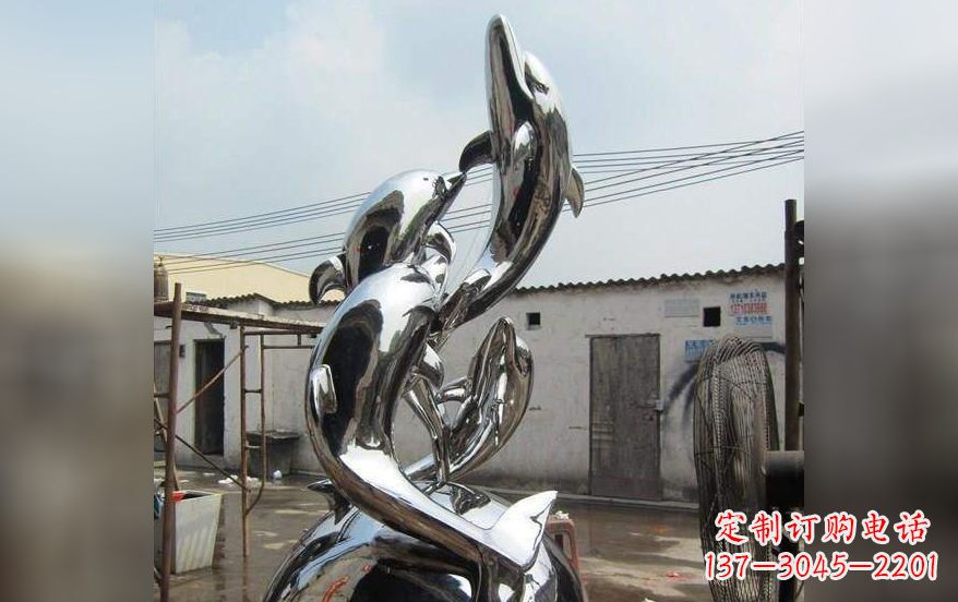 青海海豚之美——不锈钢海豚雕塑