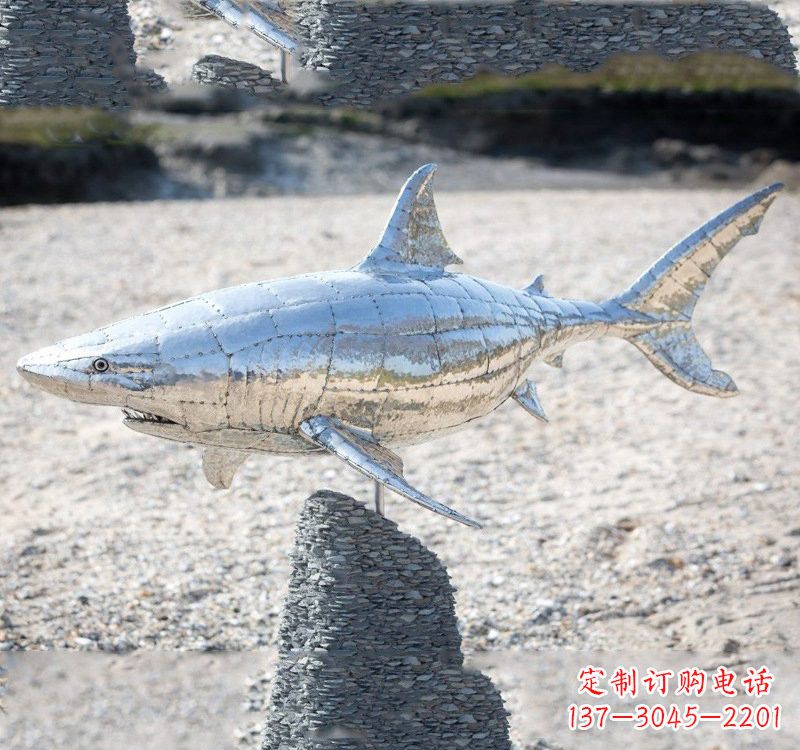 青海不锈钢海洋公园鲨鱼雕塑