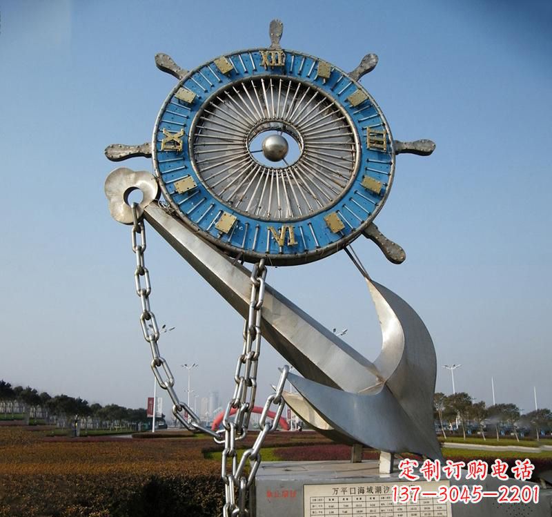青海不锈钢海洋船舵雕塑海洋之美的象征
