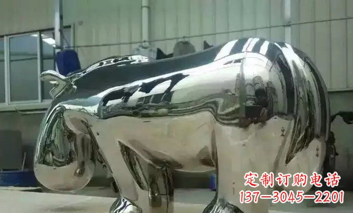 青海不锈钢河马雕塑 (2)