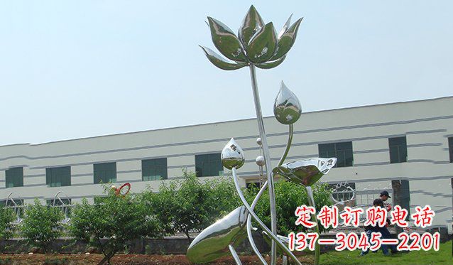 青海不锈钢荷花雕塑