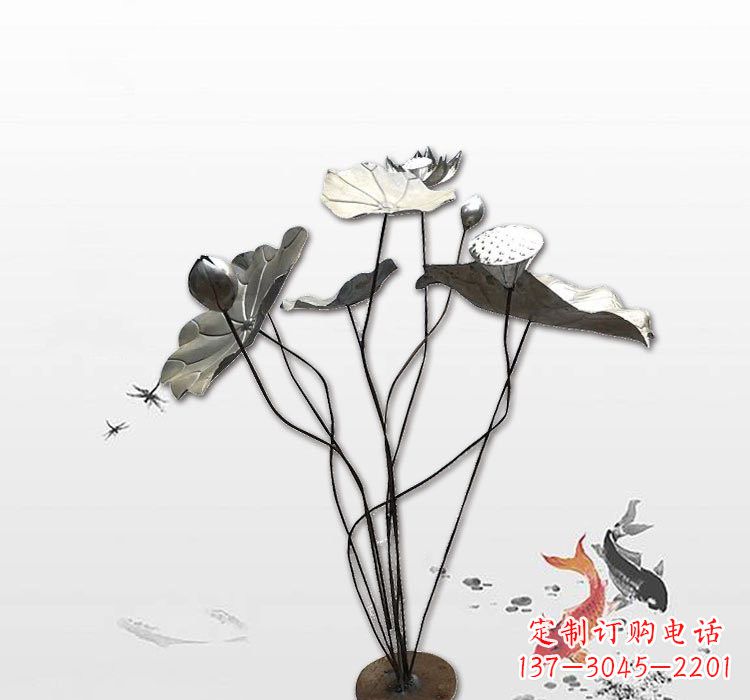 青海不锈钢荷叶雕塑艺术的精美结合
