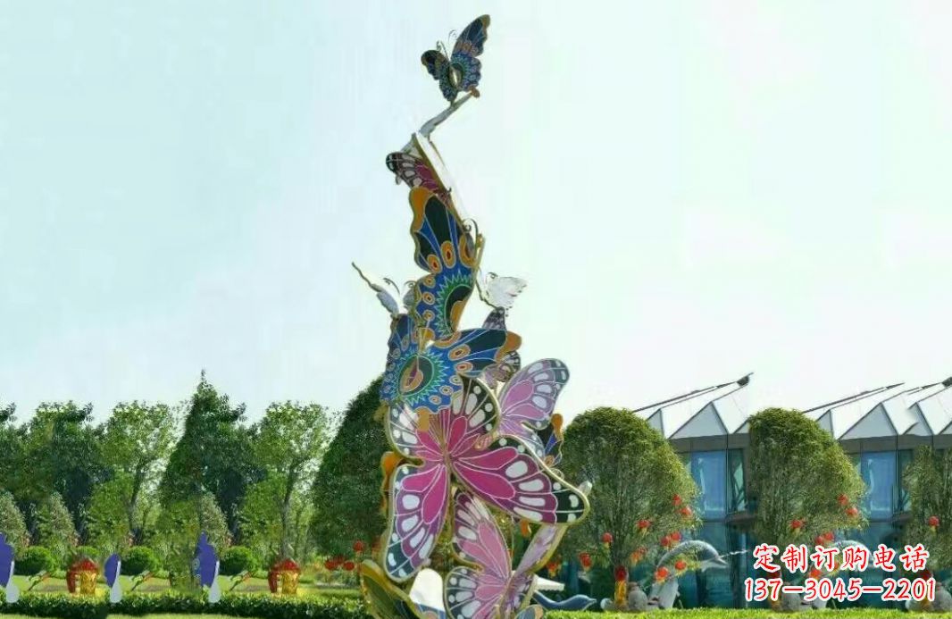 青海不锈钢蝴蝶美丽的雕塑之美